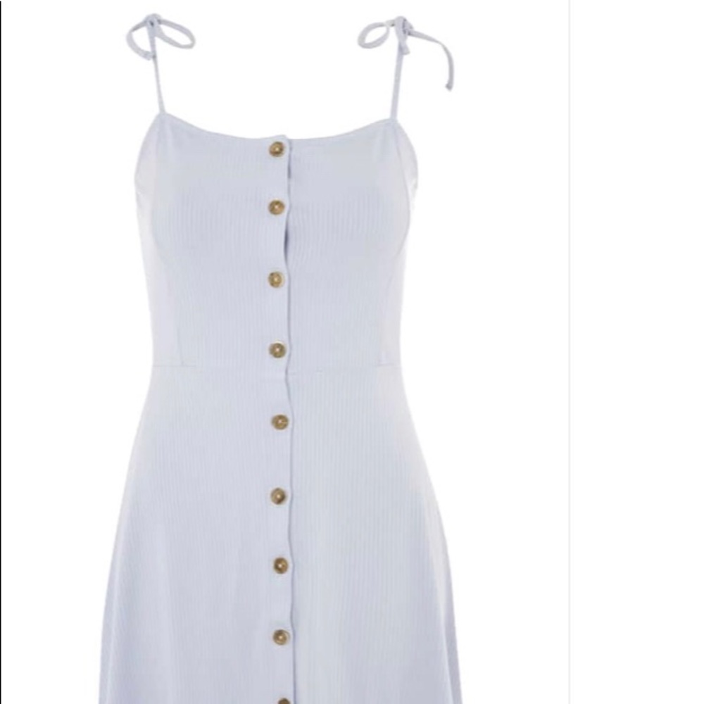 TOPSHOP Button down ribbed minidress